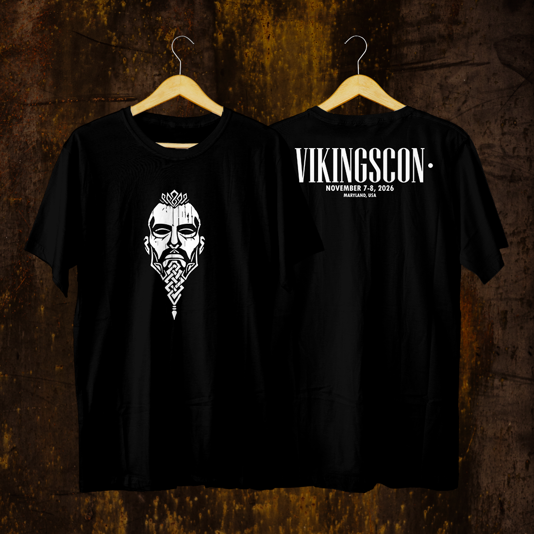 VikingsCon Viking Man T-Shirt (Double-Sided)