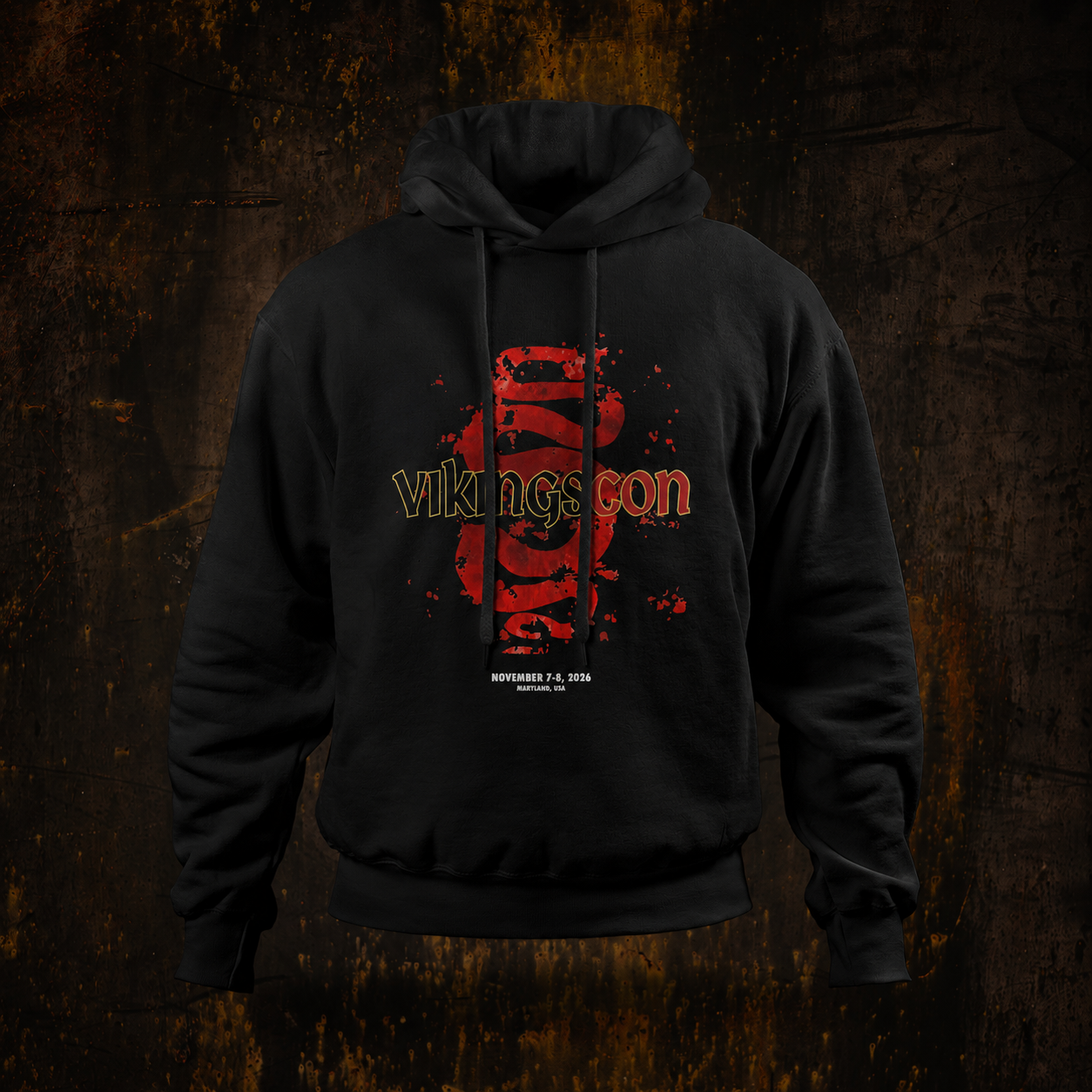 VikingsCon Red Serpent Single-Sided Hoodie