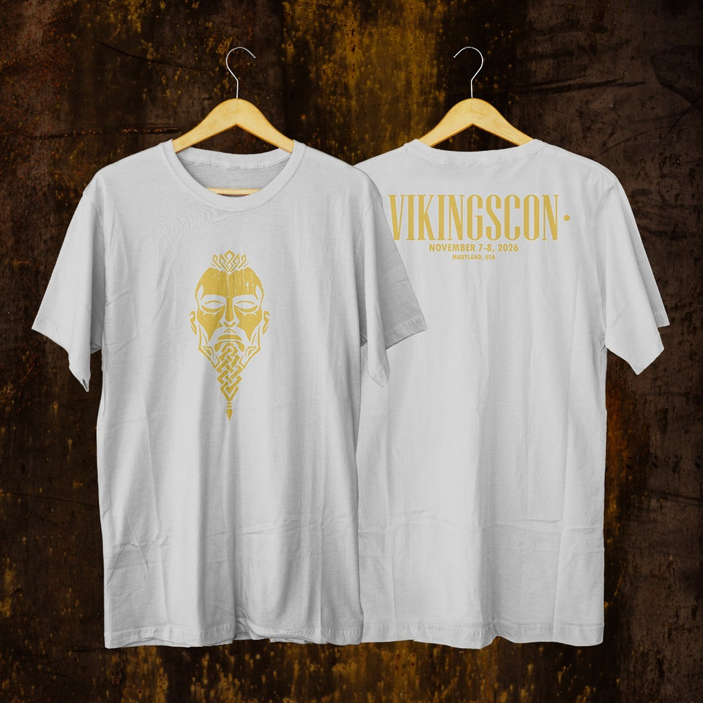 VikingsCon Viking Man (Gold) T-Shirt (Double-Sided)