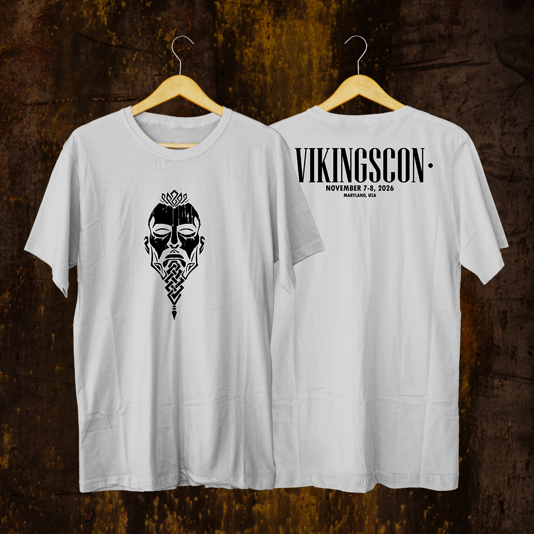 VikingsCon Viking Man T-Shirt (Double-Sided)